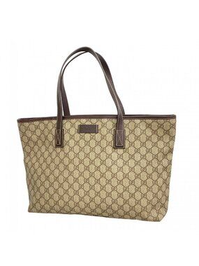 Gucci Tote GG Supreme Brown Silver